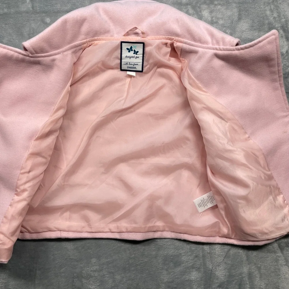 Gymboree Girls Butterfly Garden Pink Moto Jacket Lined Asymmetrical Zip Size M - Picture 6 of 12